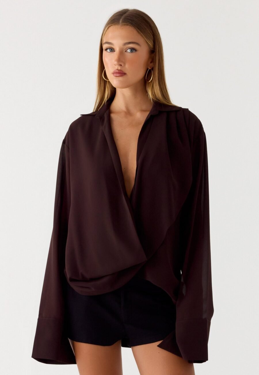 Wrap Shirt - Chocolate