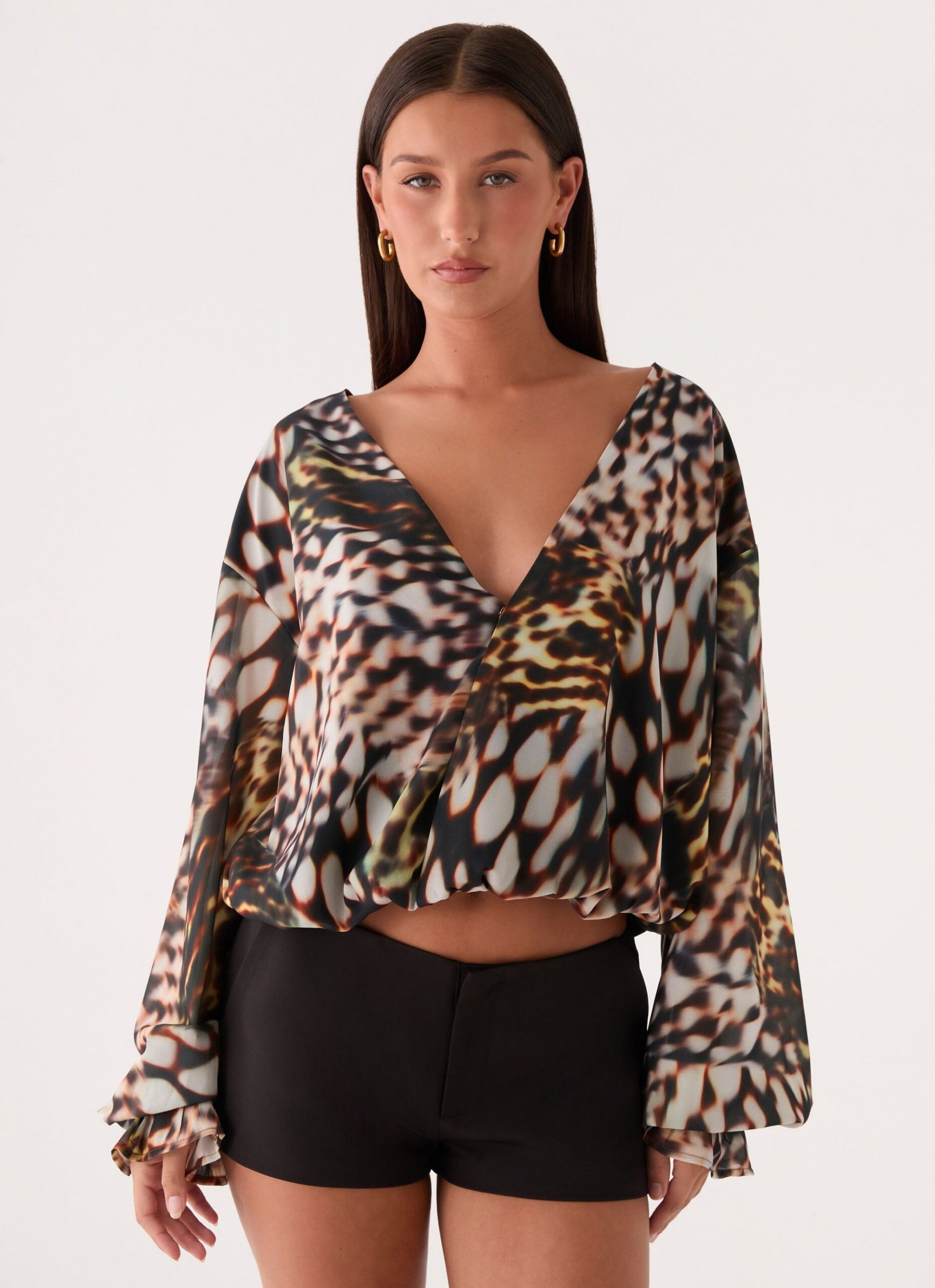 Isolde Top - Leopard Hibiscus
