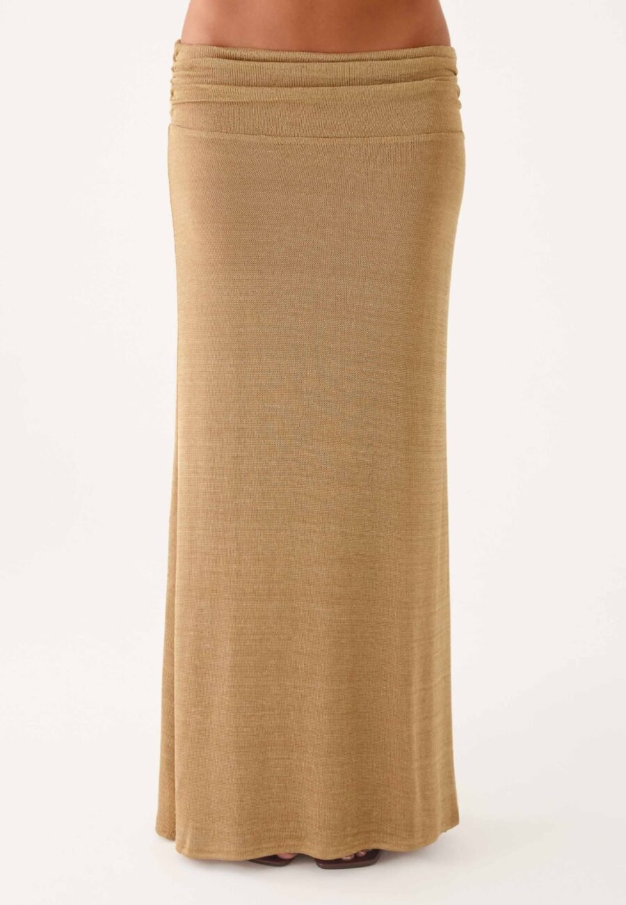 Olyssia Shimmer Maxi Skirt - Shimmer Gold