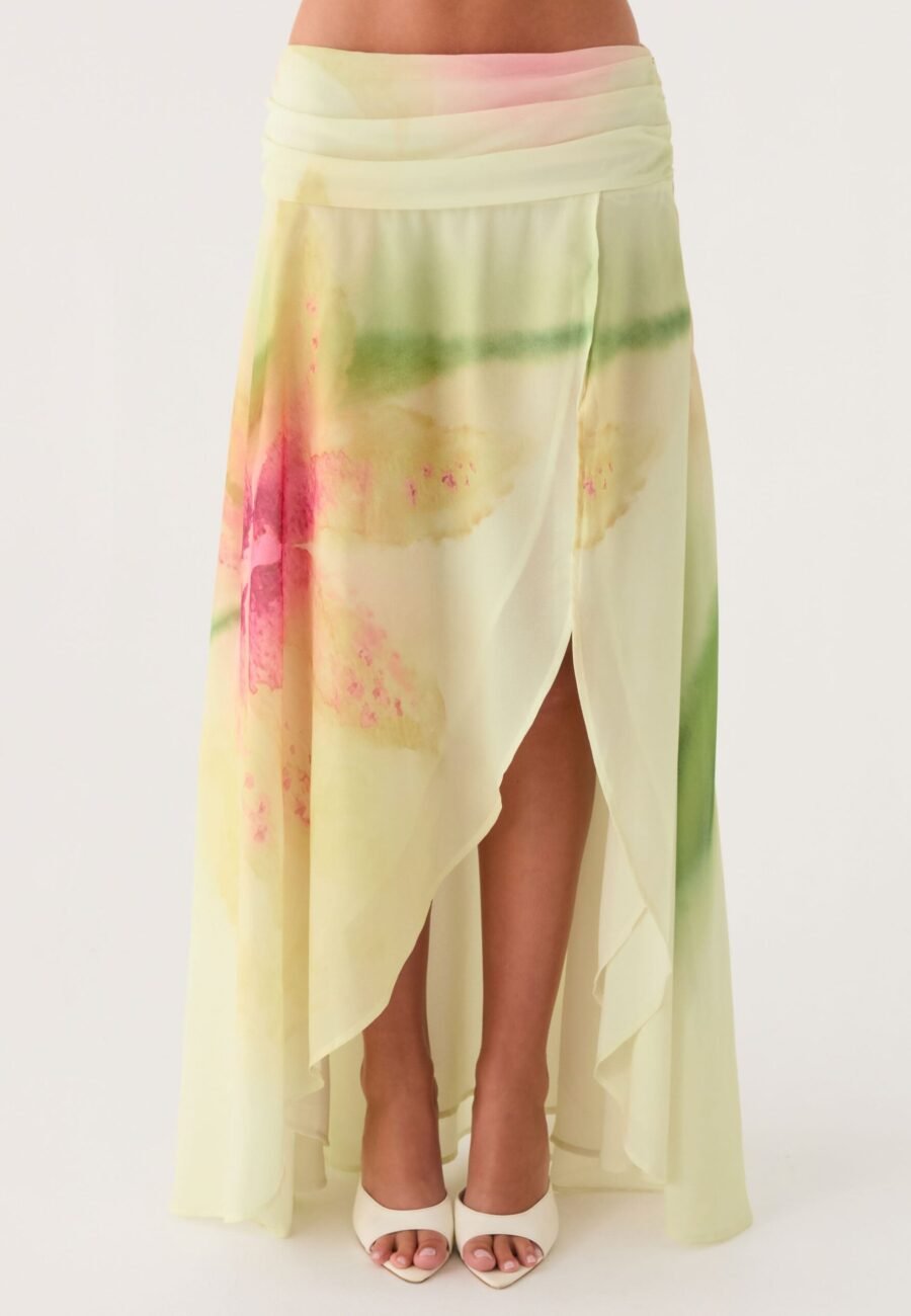a Asymmetric Maxi Skirt - Soft Lily